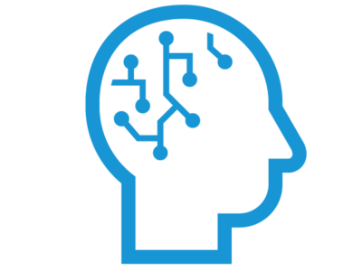 Technischer Support mit KI - Icon blau